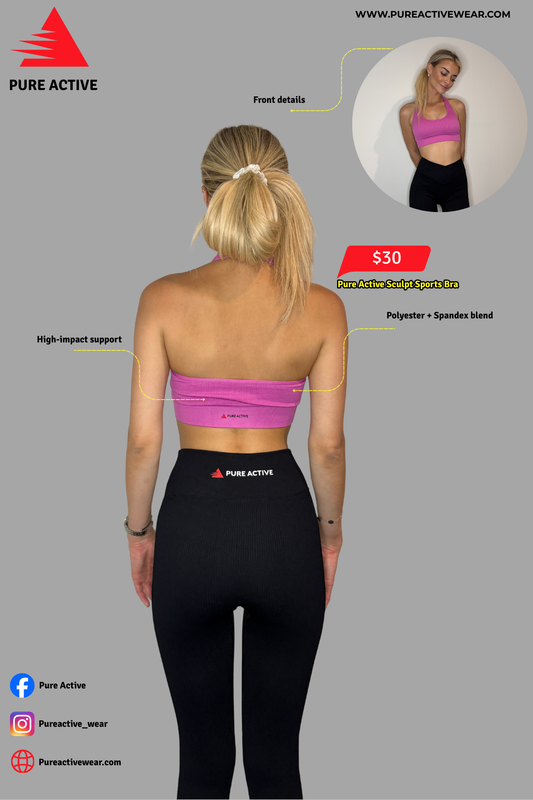 Pure Active Sculpt Sports Bra - HOT PINK